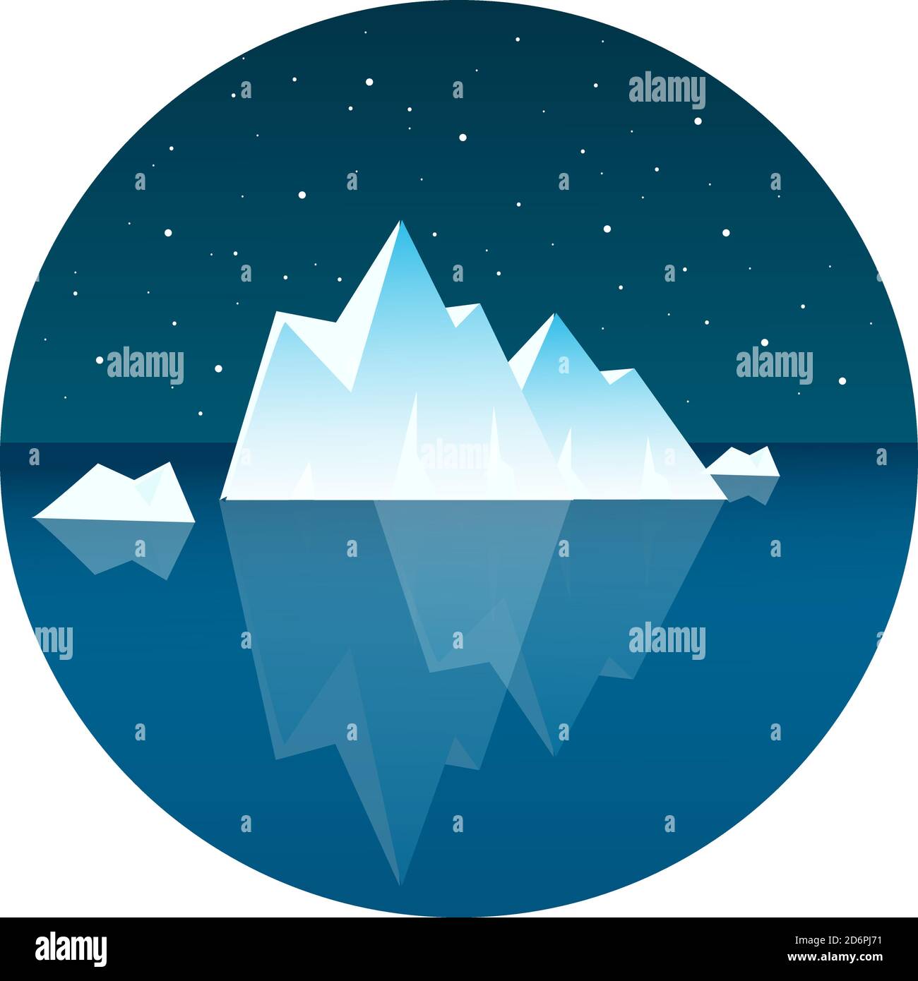 Grande ghiacciaio, illustrazione, vettore su sfondo bianco. Illustrazione Vettoriale