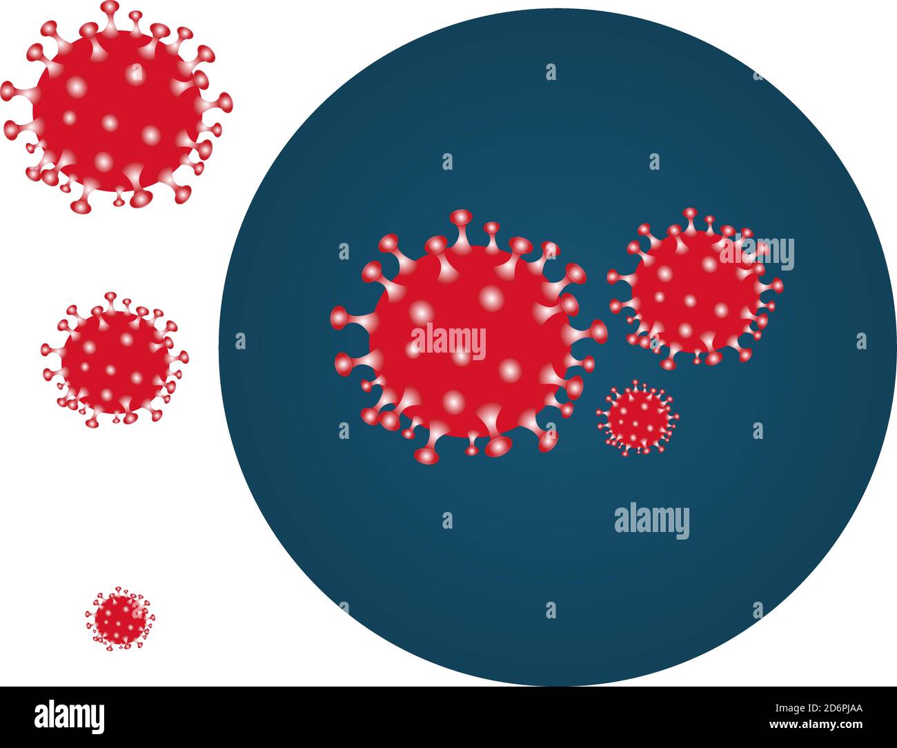Corona Virus, illustrazione, vettore su sfondo bianco. Illustrazione Vettoriale