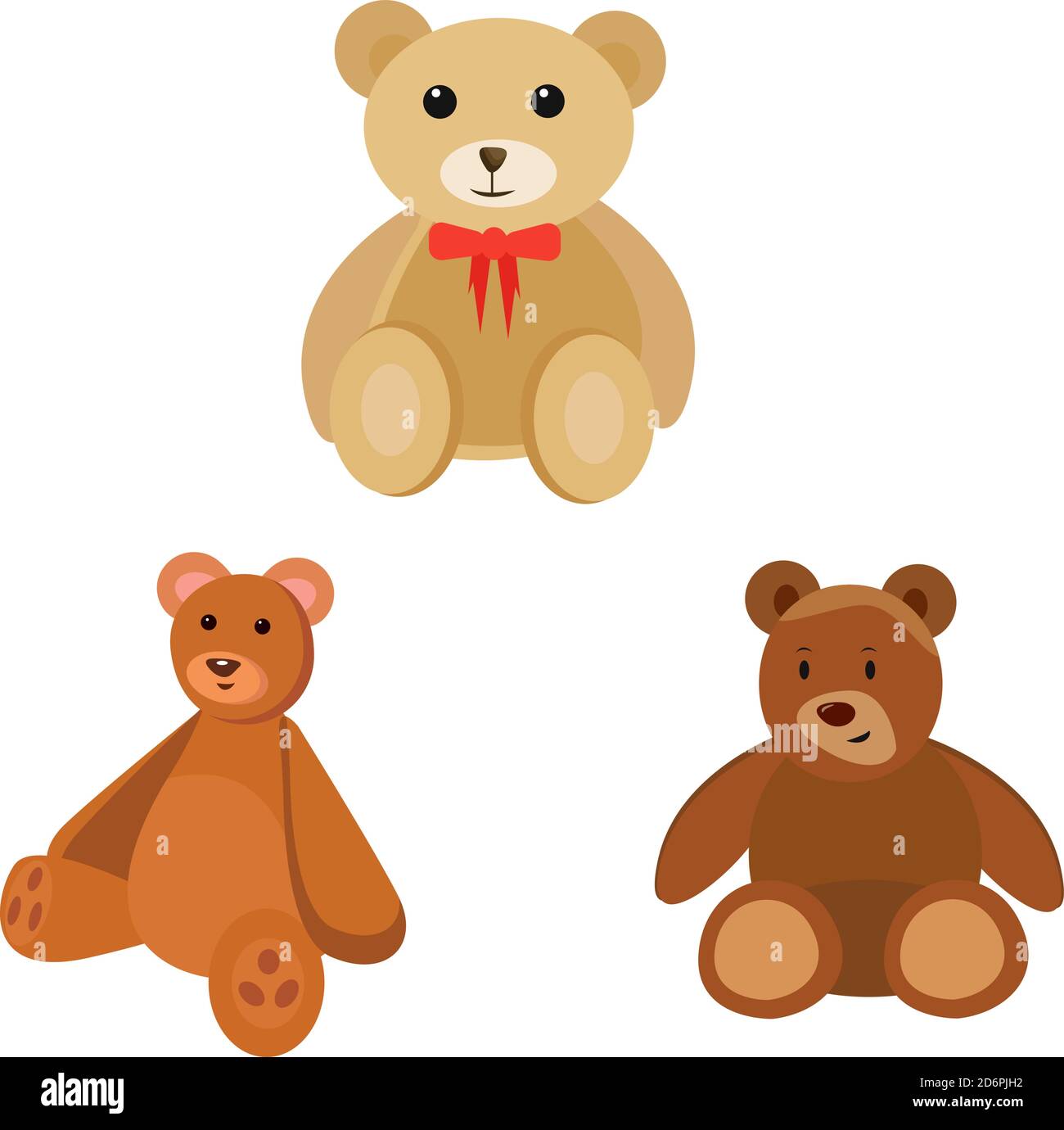 Teddy Bears, illustrazione, vettore su sfondo bianco. Illustrazione Vettoriale