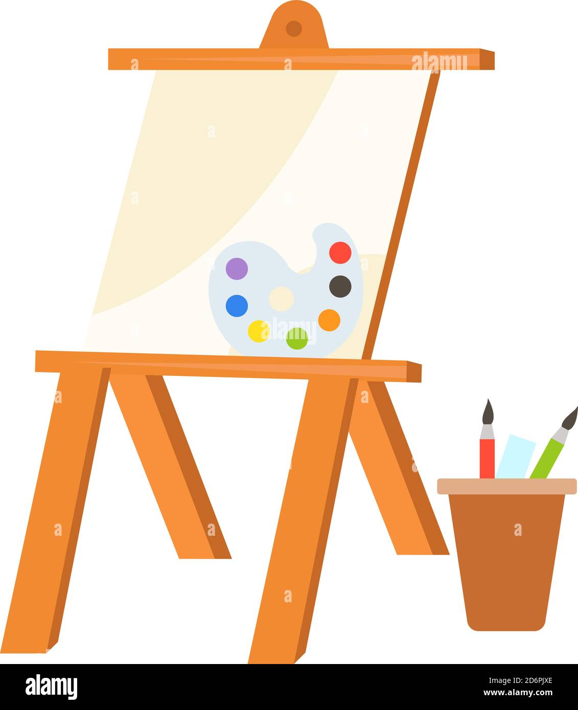 Tavola di vernice, illustrazione, vettore su sfondo bianco. Illustrazione Vettoriale