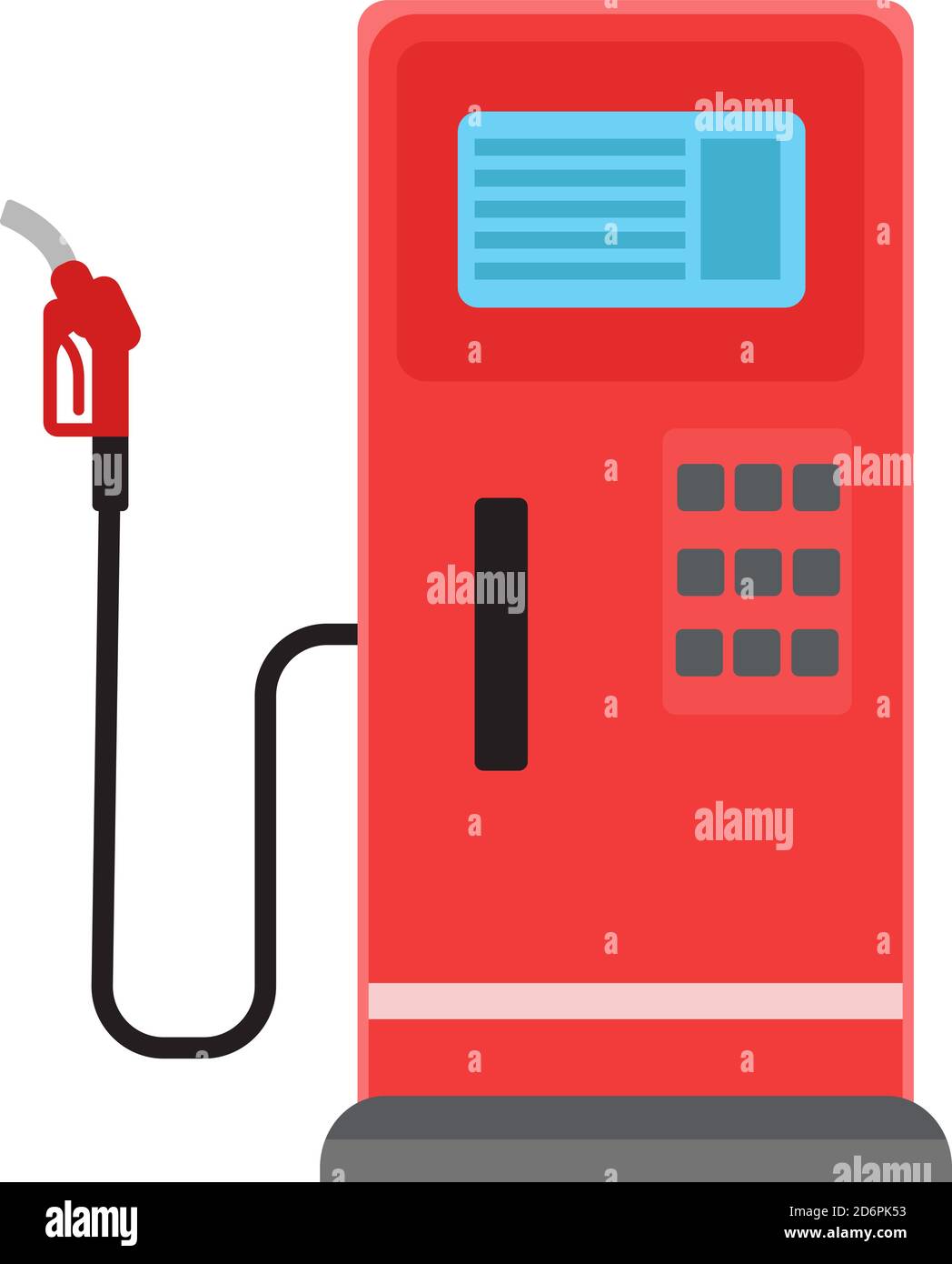 Pompa benzina, illustrazione, vettore su sfondo bianco. Illustrazione Vettoriale