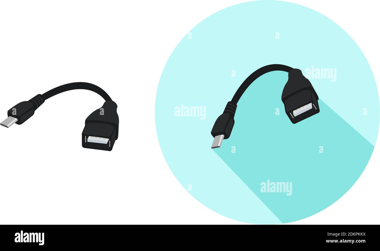 Porta mini usb, illustrazione, vettore su sfondo bianco. Illustrazione Vettoriale