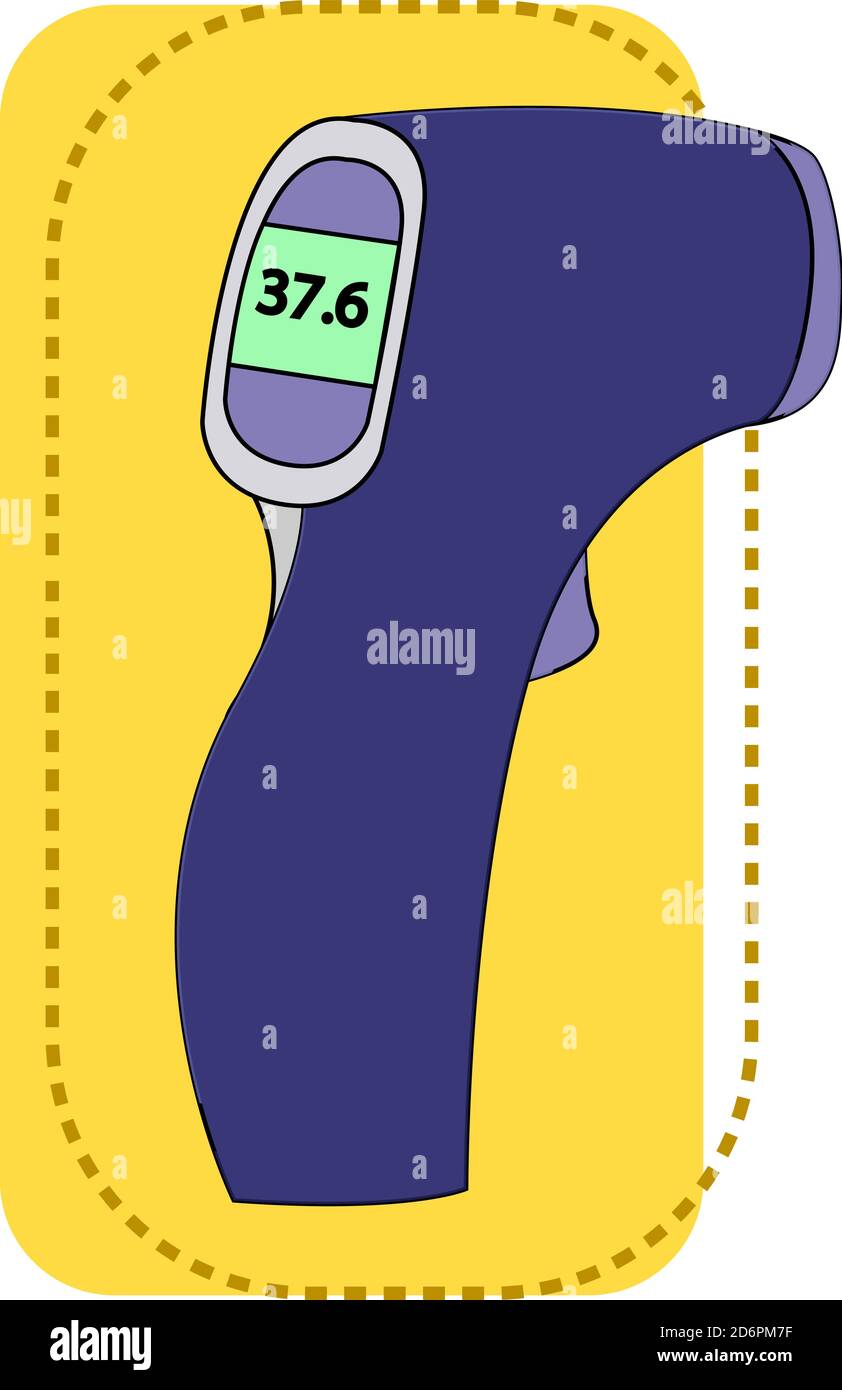 Termometro blu, illustrazione, vettore su sfondo bianco. Illustrazione Vettoriale