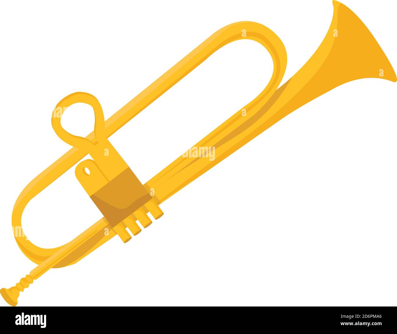 Tromba d'oro, illustrazione, vettore su sfondo bianco. Illustrazione Vettoriale
