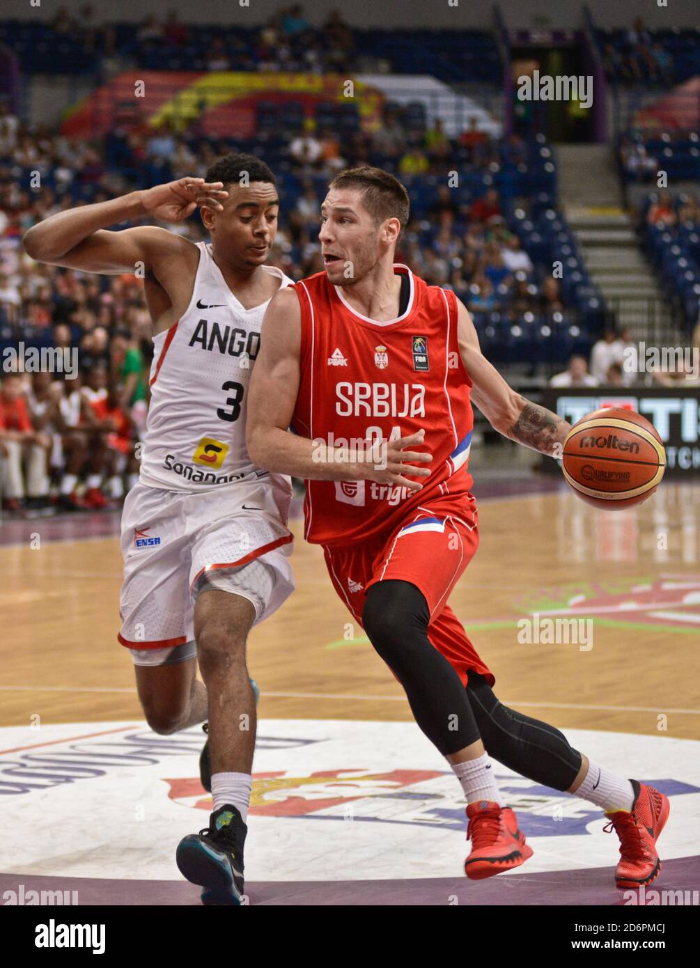 Stefan Jovic. Serbia Basketball Nazionale Team. Torneo OQT di FIBA, Belgrado 2016 Foto Stock