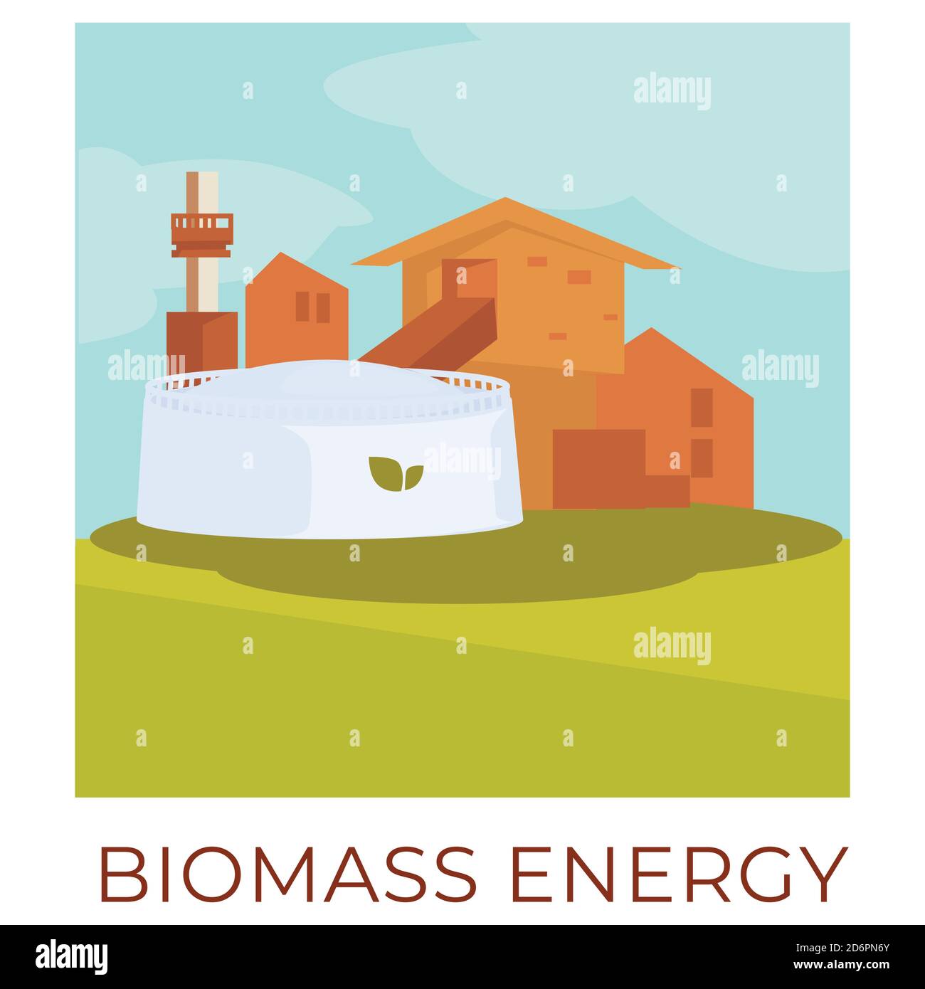 Biomassa energia ecologicamente amichevole modi di generare energia Illustrazione Vettoriale