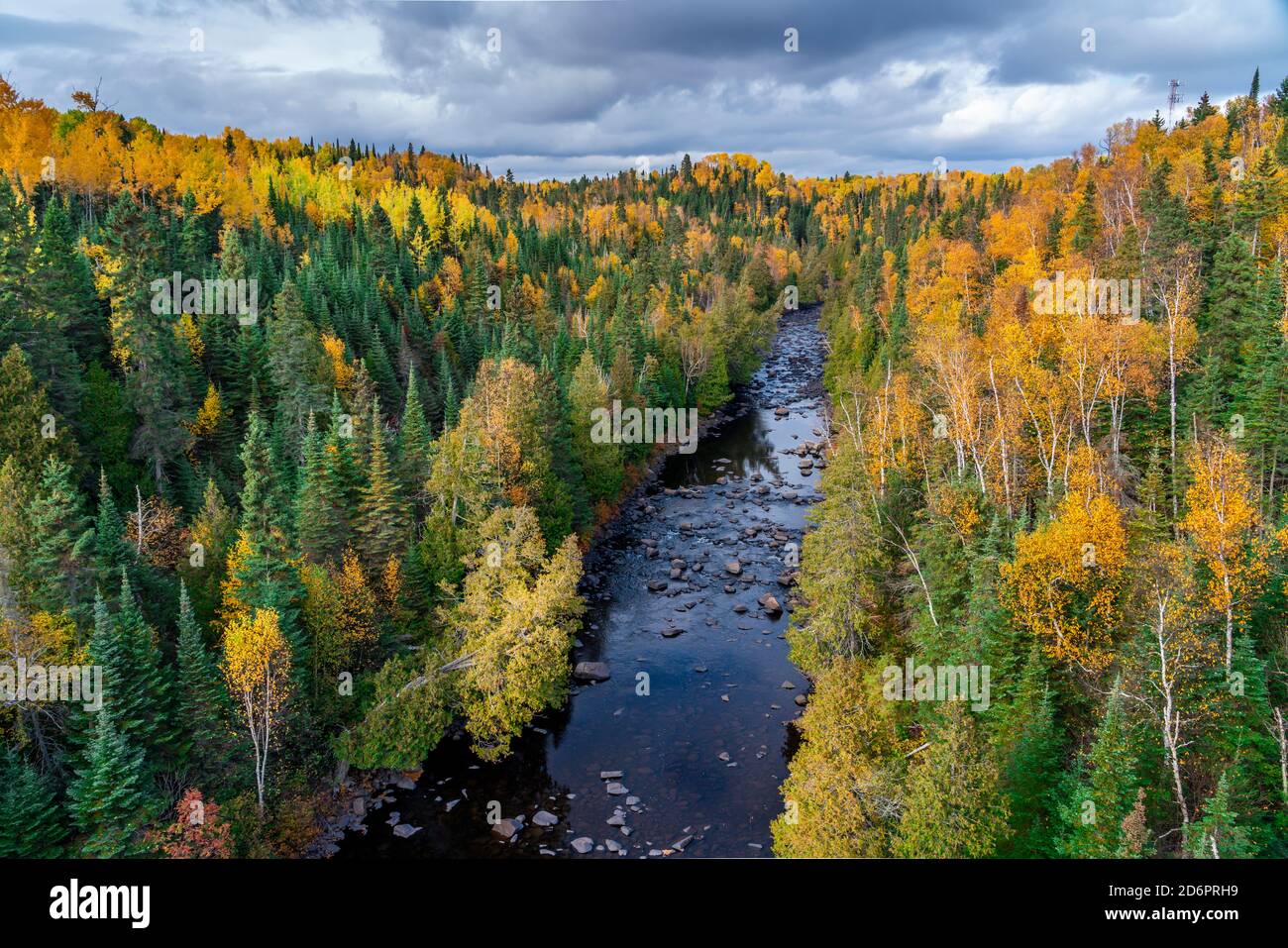 Colore delle foglie autunnali al Sleeping Giant Provincial Park, Thunder Bay, Ontario, Canada. Foto Stock