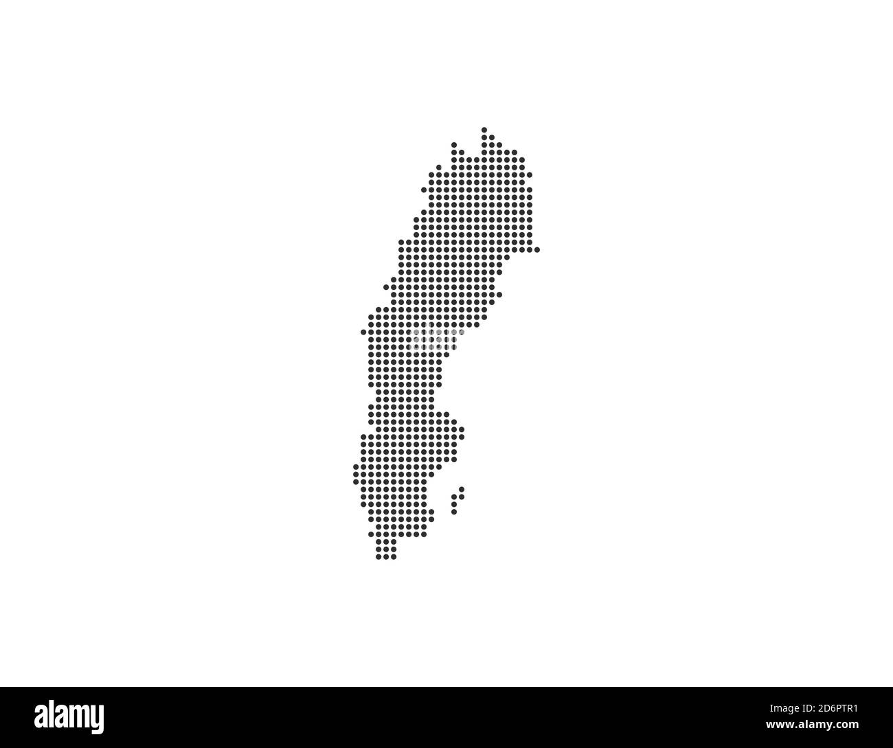 Svezia, paese, mappa punteggiata su sfondo bianco. Illustrazione vettoriale. Illustrazione Vettoriale
