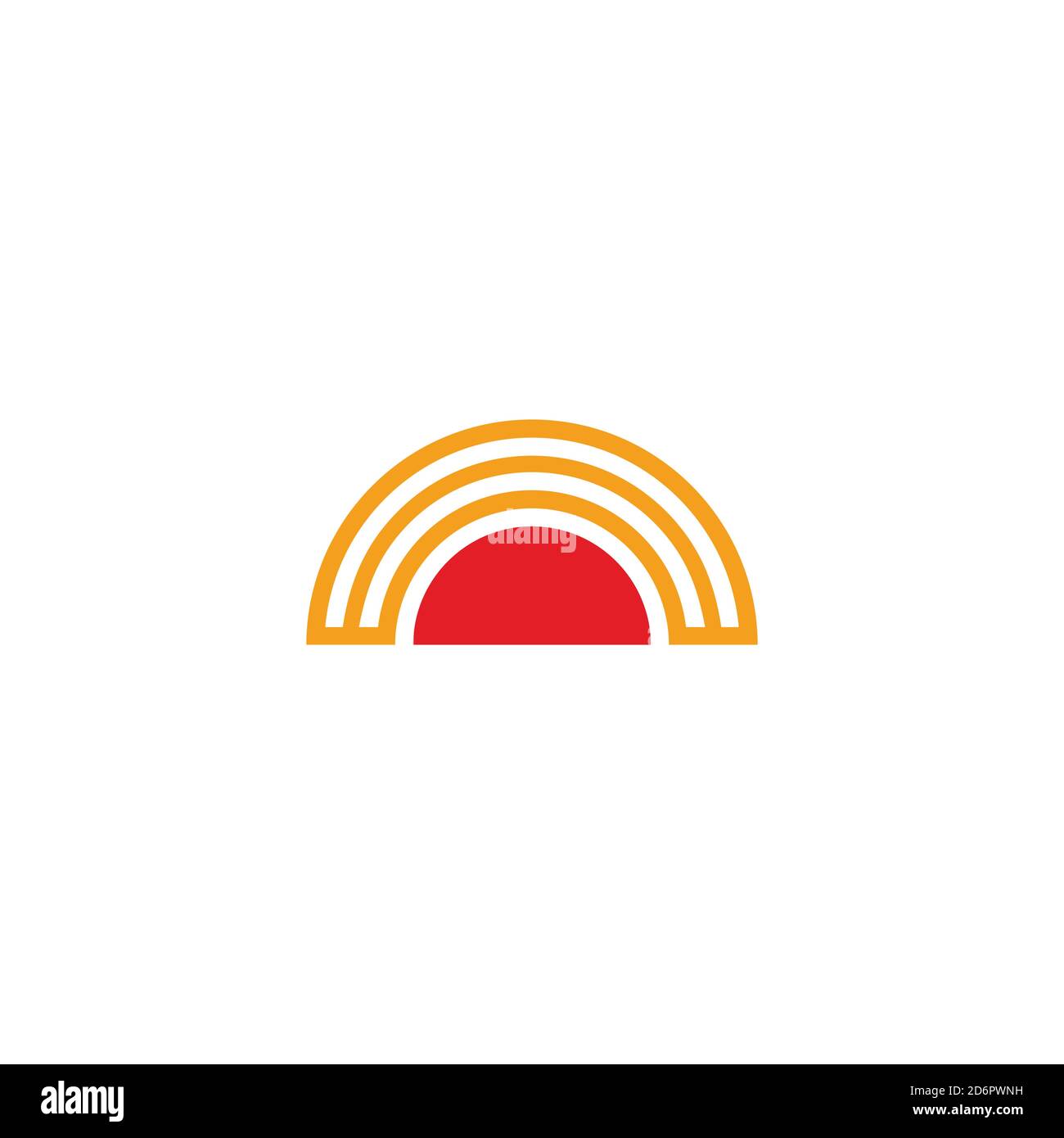 strisce geometriche simbolo di aumento del sole vettore logo Illustrazione Vettoriale