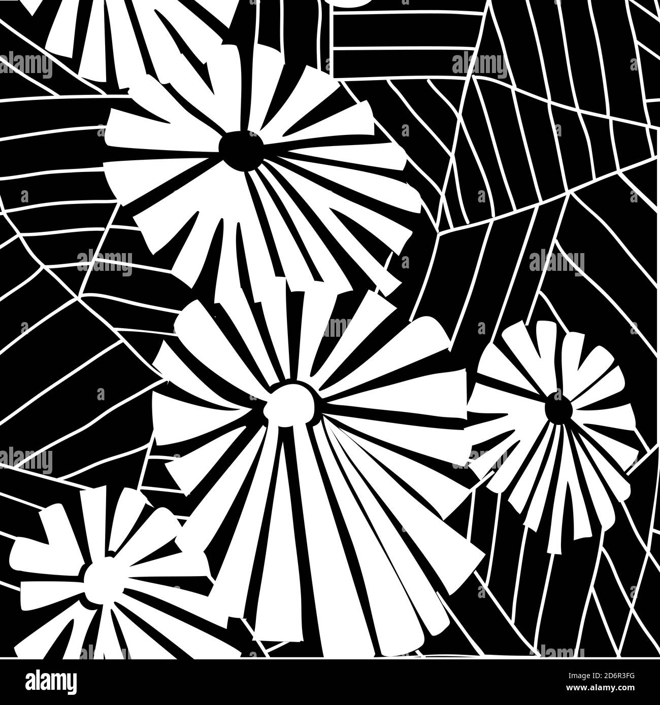 Motivo floreale senza cuciture di piante esotiche della giungla. Sfondo floreale organico. Collage astratto creativo con foglie e fiori tropicali. Disegnato a mano. Illustrazione Vettoriale