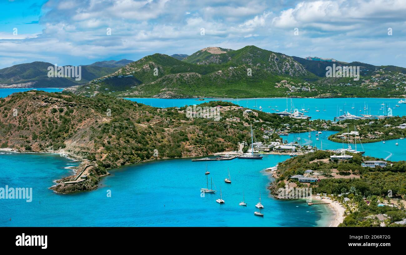 Antigua Bay, Shirley Heights paesaggio. Foto Stock