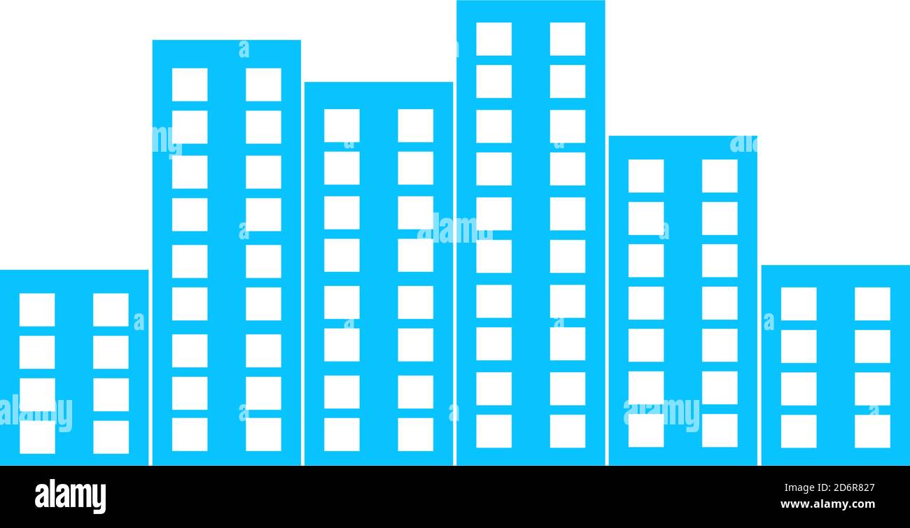 Business center, icona piatta. Pittogramma blu su sfondo bianco. Simbolo dell'illustrazione vettoriale Illustrazione Vettoriale