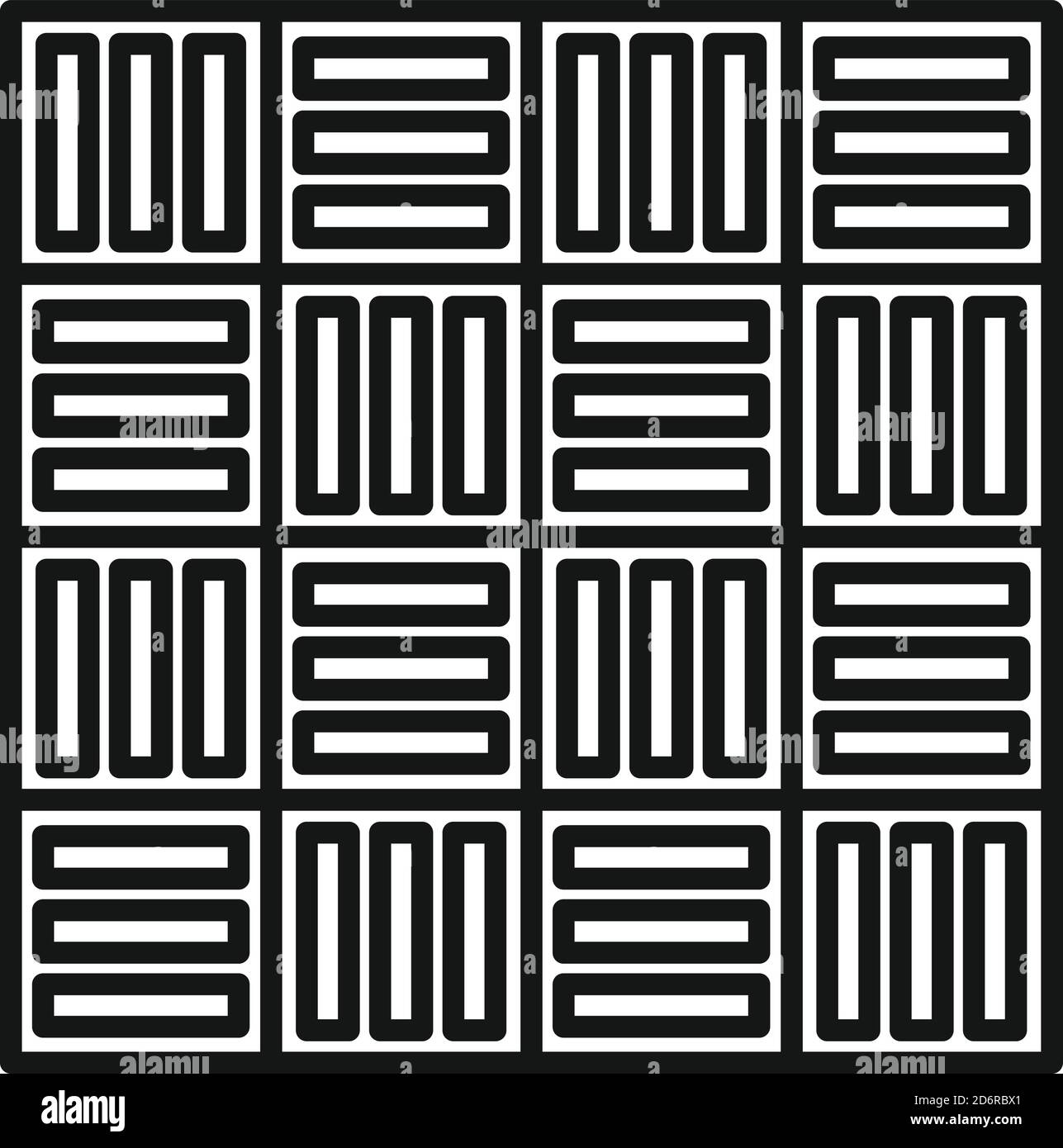 Icona di pavimentazione stradale in mattoni. Contorno mattone strada pavimentazione vettore icona per web design isolato su sfondo bianco Illustrazione Vettoriale