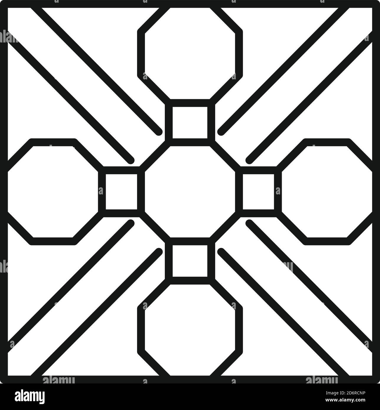 Icona pavimentazione piastrelle. Icona vettoriale di pavimentazione delle piastrelle di contorno per il disegno del nastro isolato su sfondo bianco Illustrazione Vettoriale