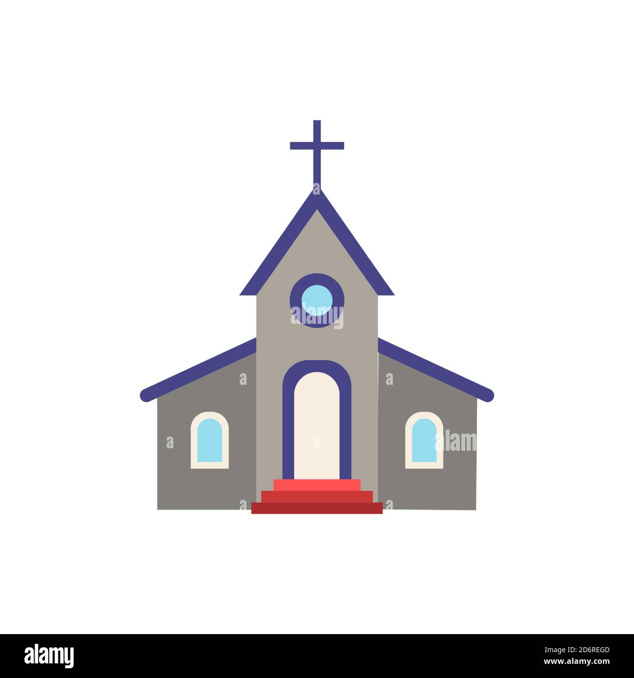 Icona della Chiesa. Elemento semplice dalla collezione di edifici. Icona Creative Church per web design, modelli, infografiche e altro ancora Illustrazione Vettoriale