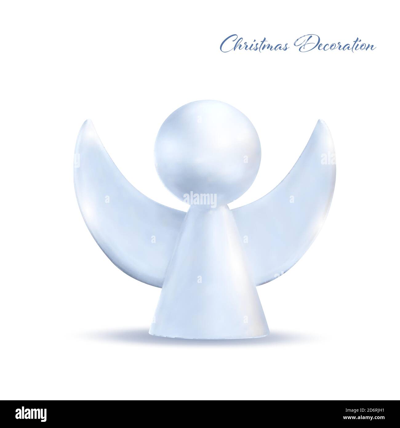 Angelo bianco di Natale isolato su sfondo bianco Illustrazione Vettoriale