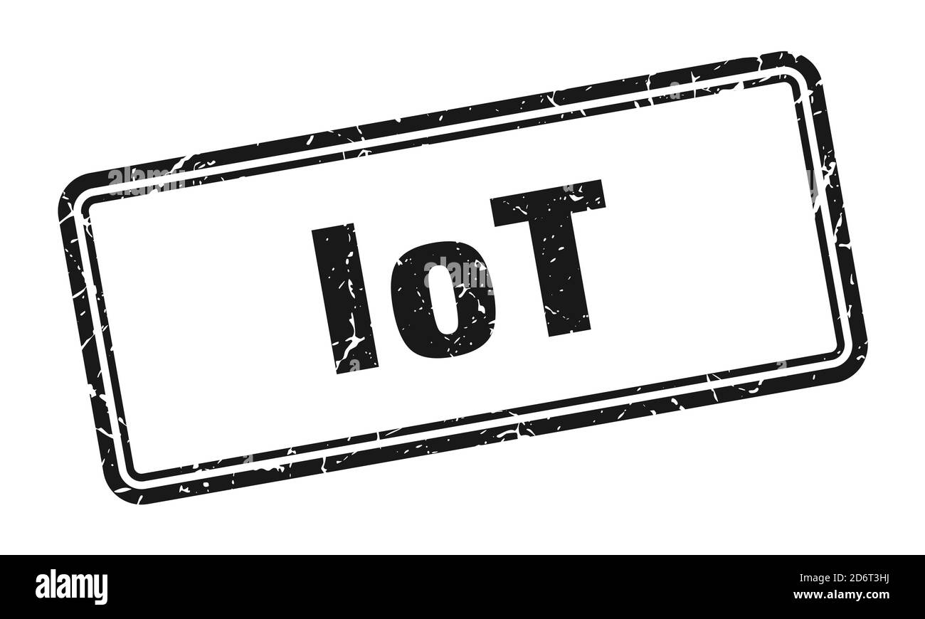 timbro iot. segno di grunge quadrato isolato su sfondo bianco Illustrazione Vettoriale