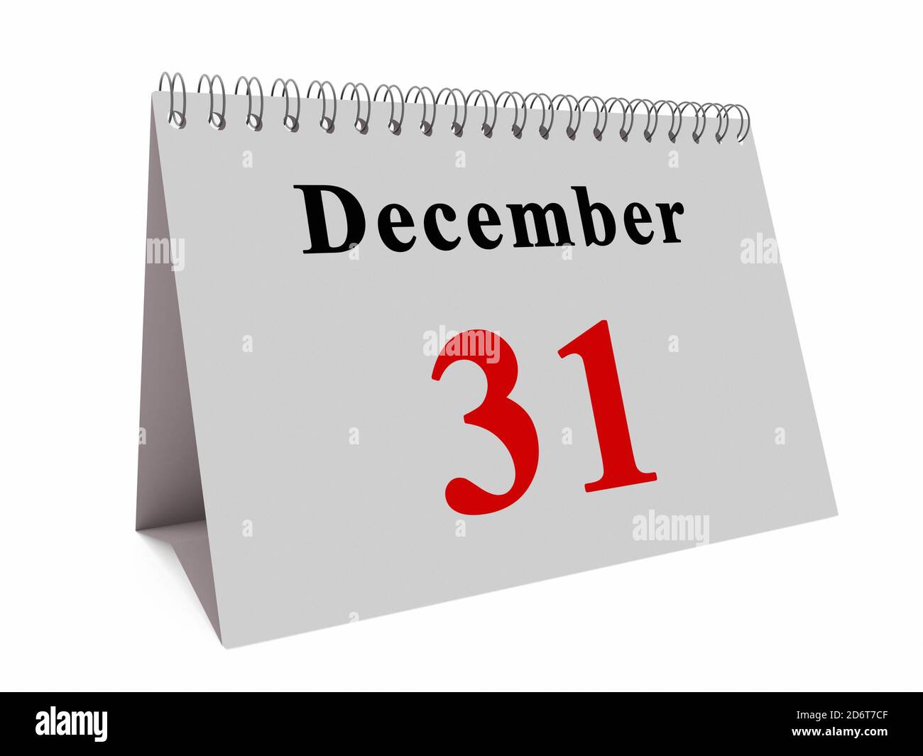 Calendario dal mese Dicembre 31. Concetto di fine anno. rendering 3d Foto Stock