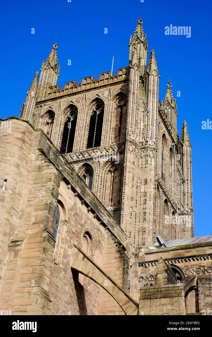 hereford cattedrale torre, herefordshire, inghilterra Foto Stock