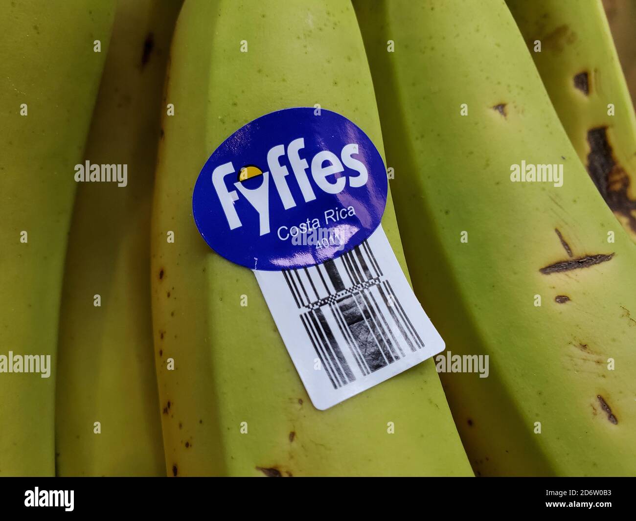 Primo piano del logo per la società di produzione e frutta giapponese Fyffes on Bananas, San Ramon, California, 30 agosto 2020. () Foto Stock