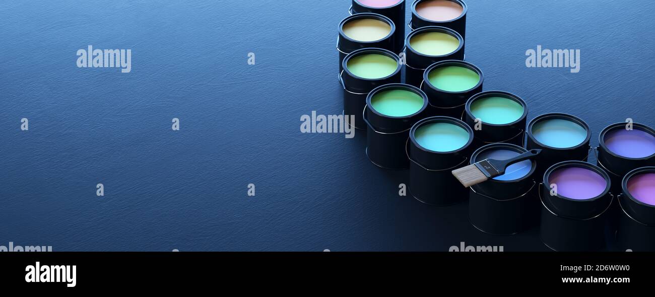 Taniche con colori intensi. Sfondo scuro. Foto Stock