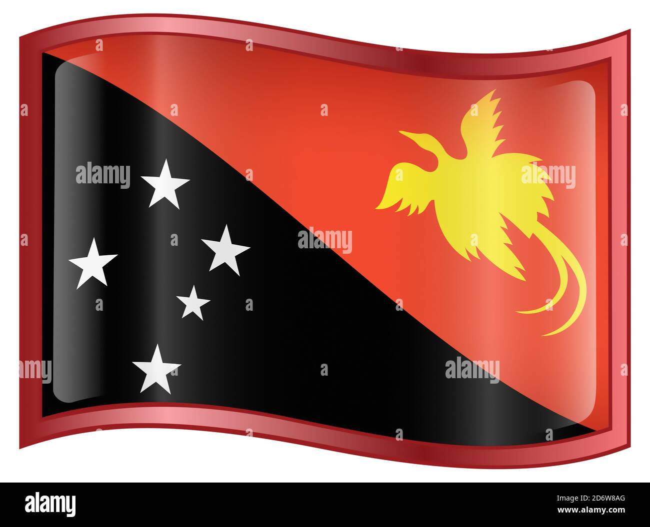 Sventola Bandiera Della Papua Nuova Guinea E Nuova Zelanda Foto Stock - Foto 11