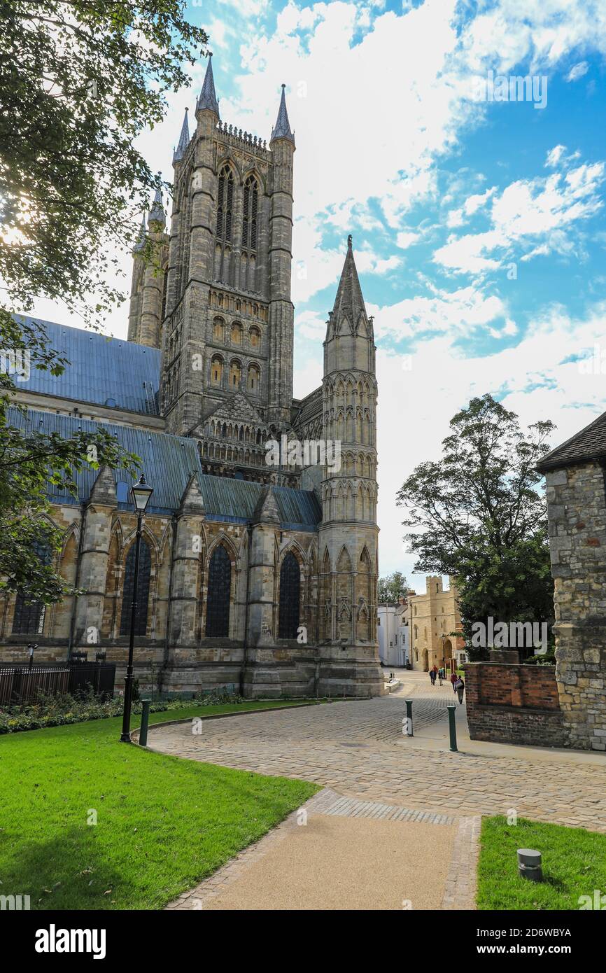 Lincoln Cathedral, Città di Lincoln, Lincolnshire, Inghilterra, Regno Unito Foto Stock