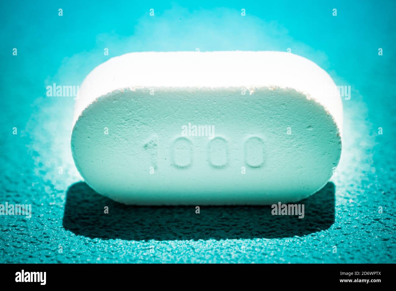 Vita morta di una compressa bianca, 1000 mg Foto Stock