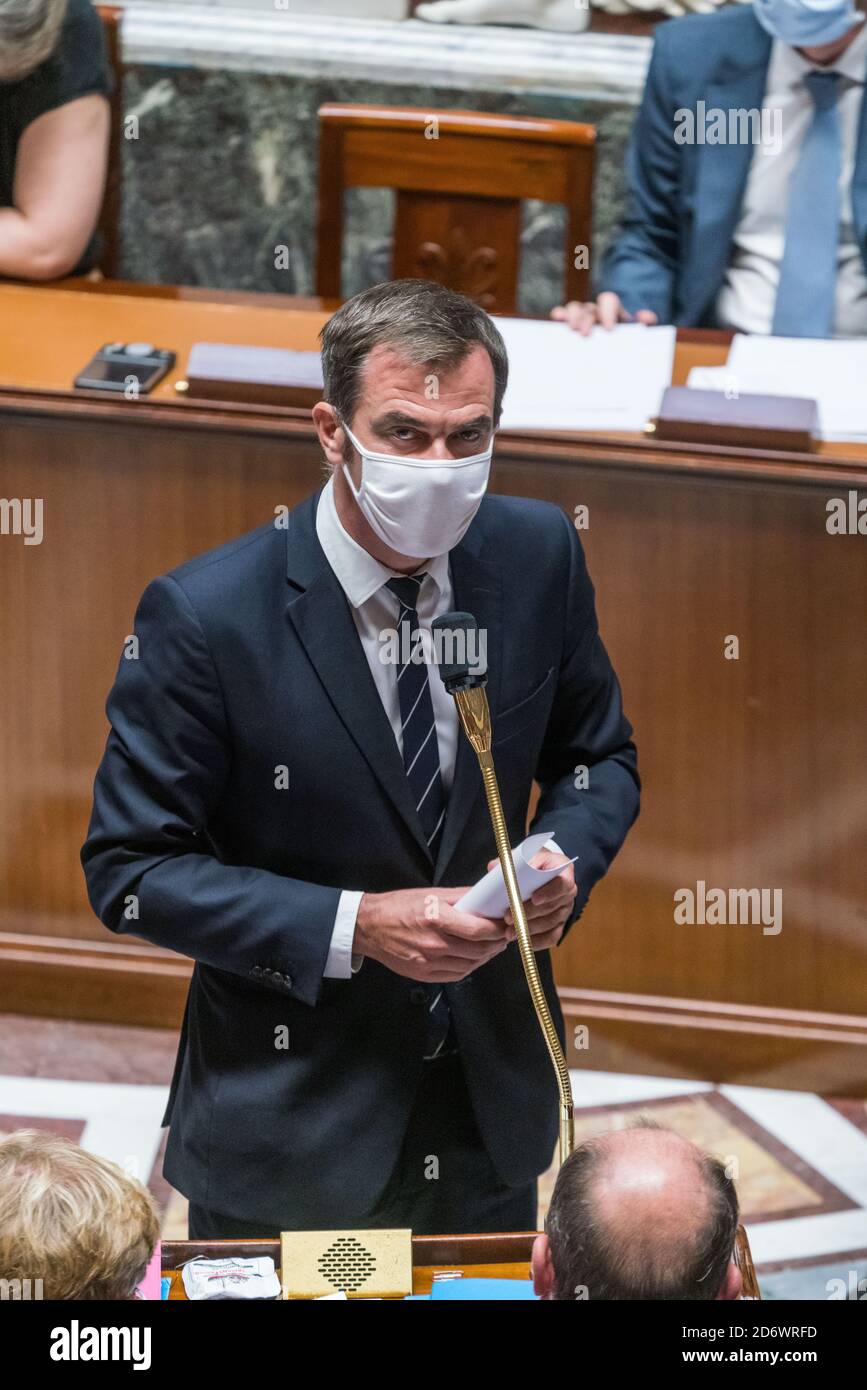 Olivier Véran, Ministre des Solidarités et de la Santé, Questions au gouvernement, Assemblée Nationale, Parigi, le 15 settembre 2020, Francia. Foto Stock