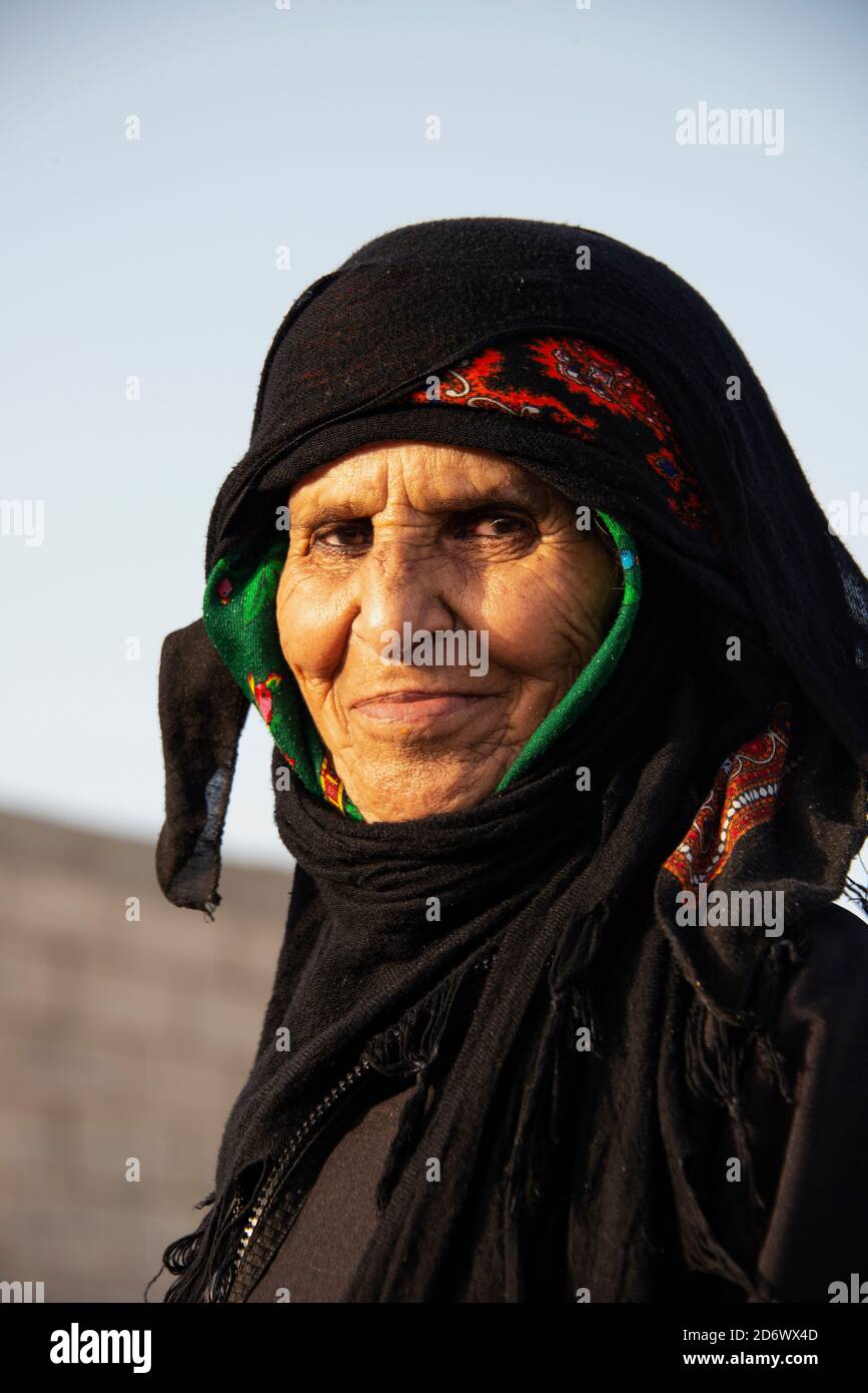 Pellegrino anziano a Jedda, Arabia Saudita Foto Stock