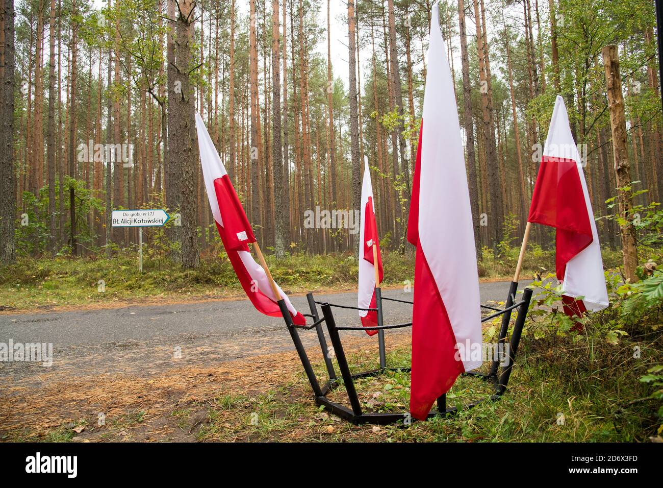 Bandiere nazionali polacche a Piasnica, Polonia. 4 Ottobre 2020 © Wojciech Strozyk / Alamy Stock Photo *** Local Caption *** Foto Stock