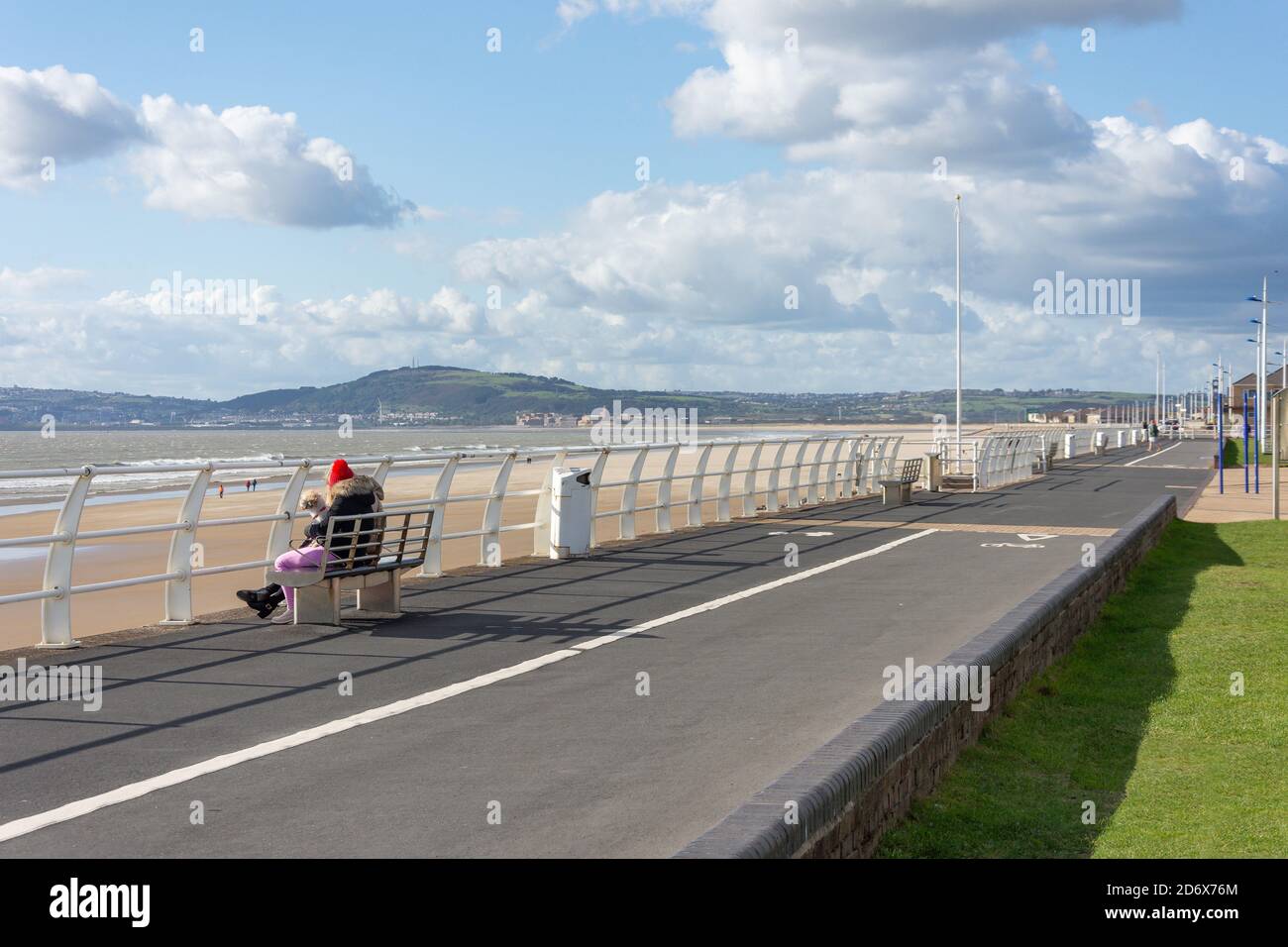 Aberavon Beach and Promenade, The Princess Margaret Way, Port Talbot, Neath & Port Talbot County Borough, Galles, Regno Unito Foto Stock