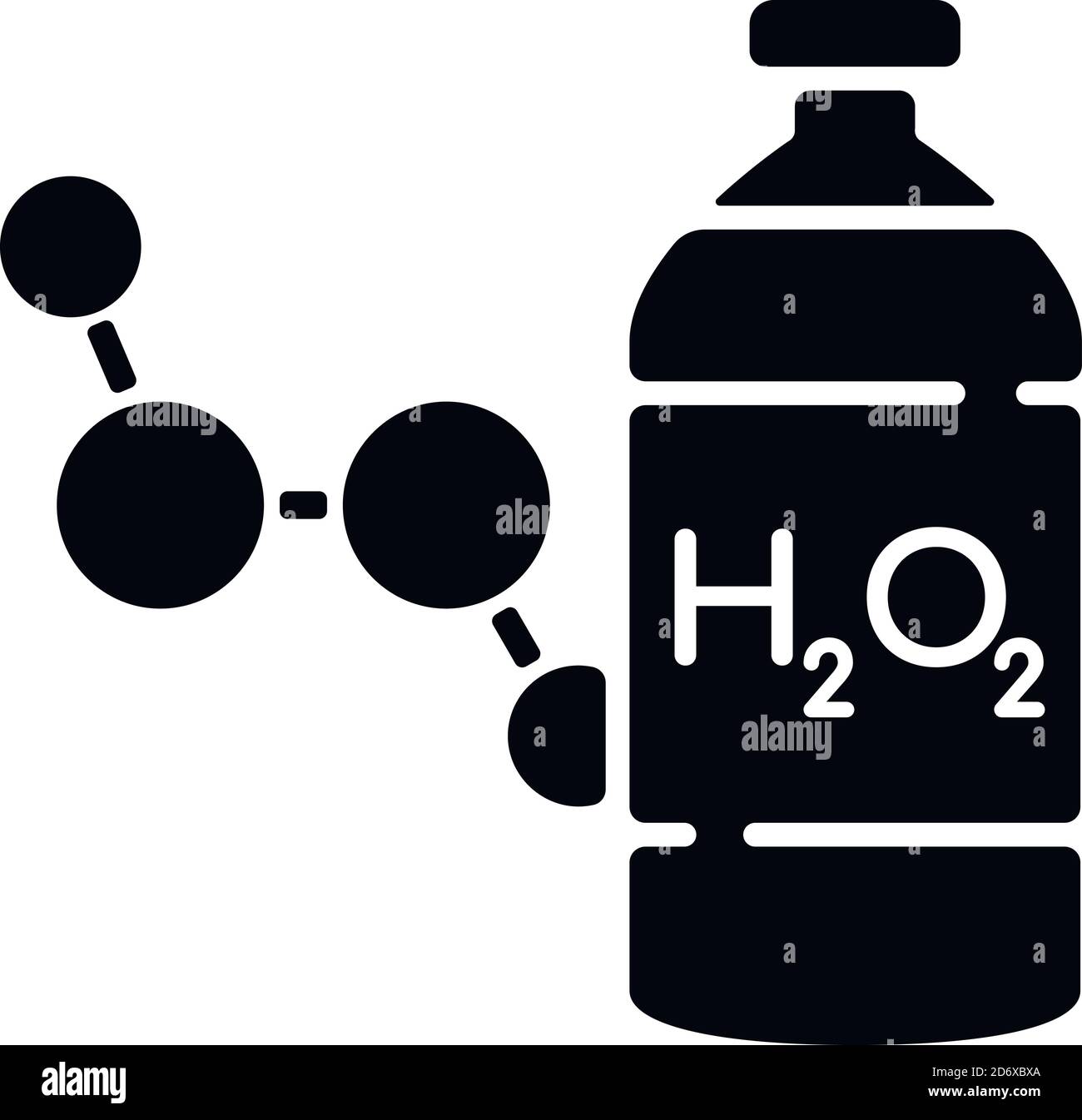 Icona glifo nero perossido di idrogeno Illustrazione Vettoriale