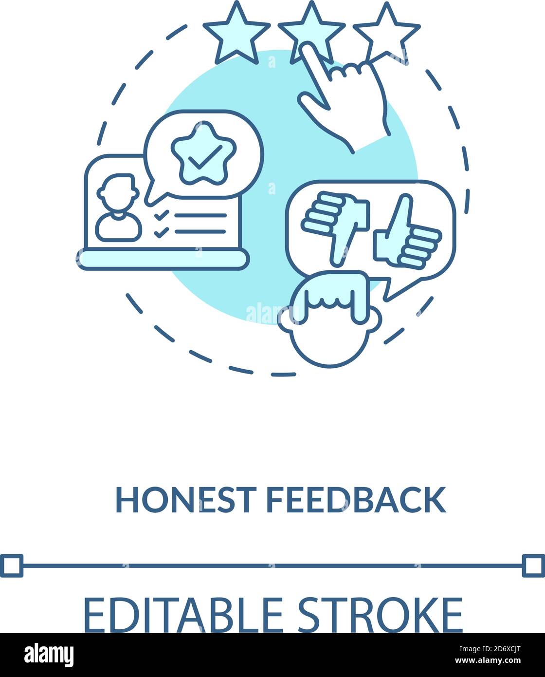 Icona del concetto di feedback onesto Illustrazione Vettoriale
