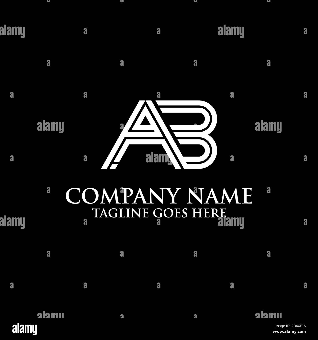 AB illustrazione vettoriale iniziale del logo, ideale per il marchio del logo aziendale e industriale Illustrazione Vettoriale