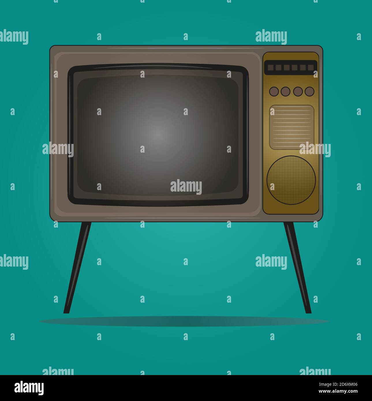 Vector retro TV - stile piatto Illustrazione Vettoriale