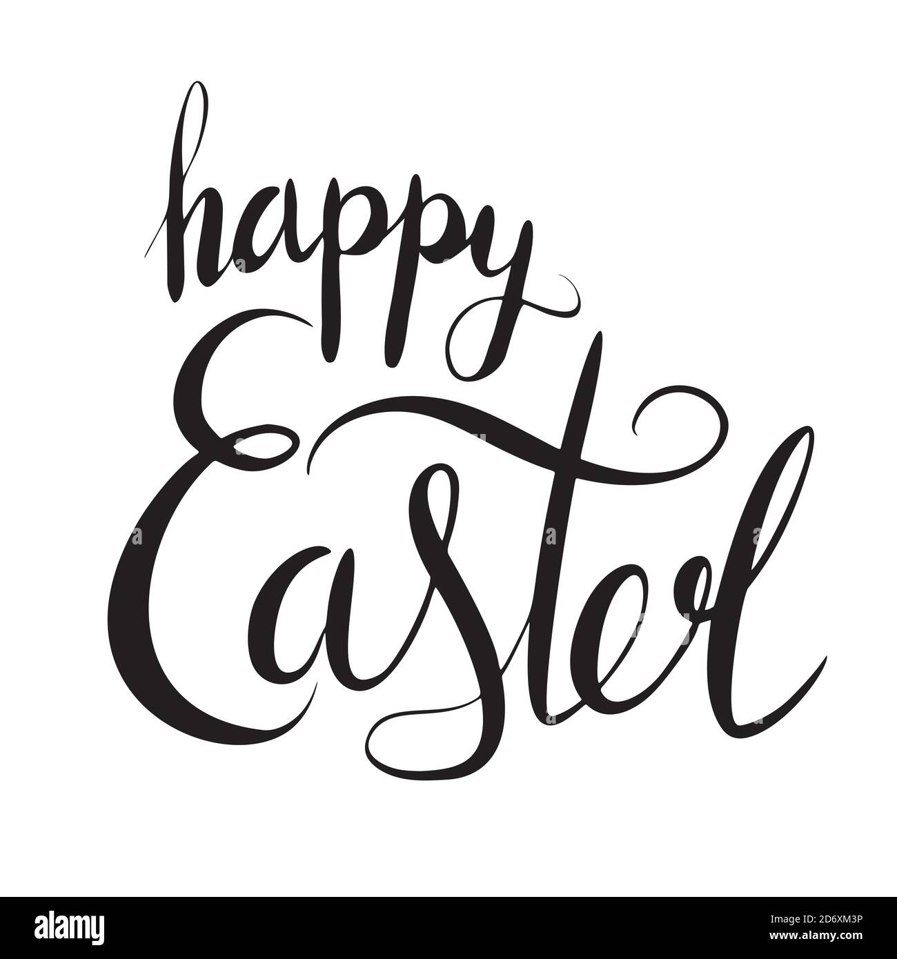 Scritta a mano Buona Pasqua. Calligrafia pennello. L'oggetto è separato dallo sfondo. Elemento vettoriale per biglietti, stampa di t-shirt e il Immagine e Vettoriale - Alamy