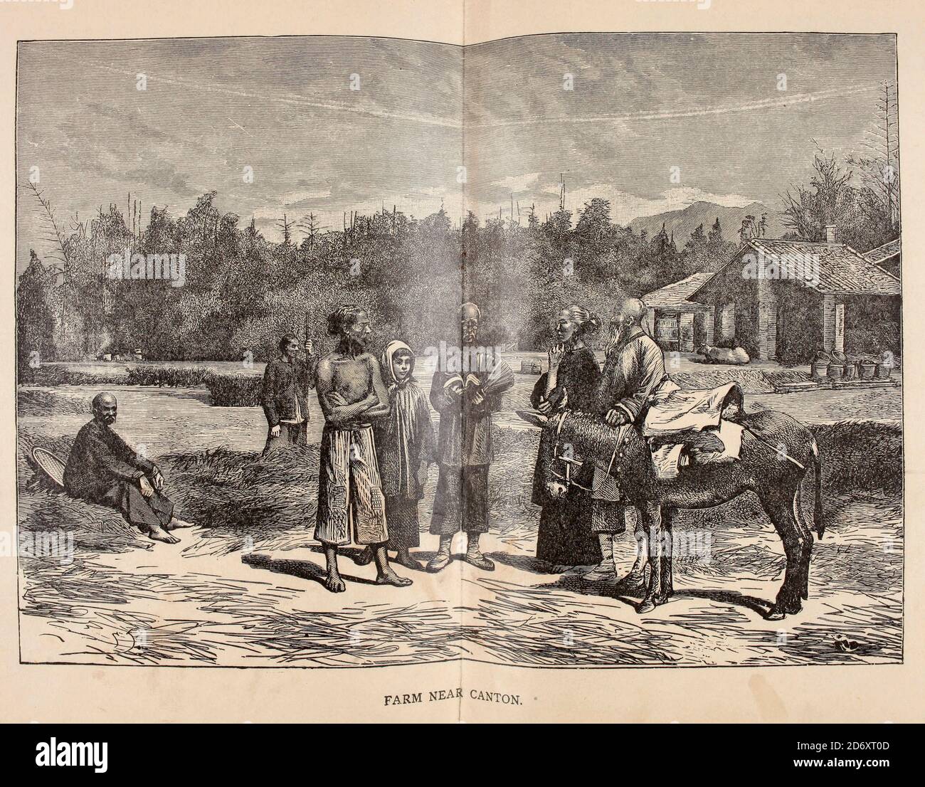 Una fattoria vicino Canton Cina dalla nave mercantile : un ragazzo marinaio viaggi per vedere il mondo [in tutto il mondo] di Nordhoff, Charles, 1830-1901 inciso da C. LaPlante; alcune illustrazioni di W.L. Wyllie Editore New York : Dodd, Mead & Co. 1884 Foto Stock