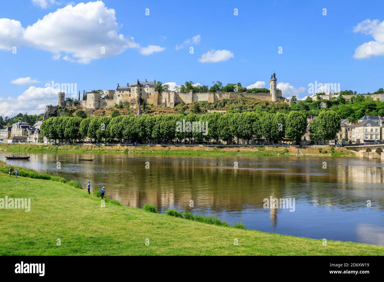 Francia, Indre et Loire, Parco Naturale Regionale della Loira Anjou Touraine, Valle della Loira dichiarata Patrimonio Mondiale dall'UNESCO, Chateau de Chinon, fortezza reale Foto Stock