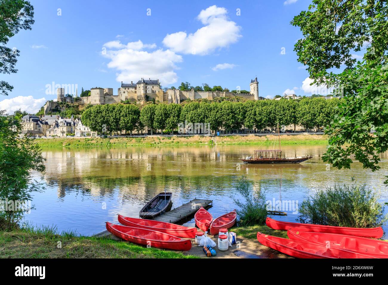 Francia, Indre et Loire, Parco Naturale Regionale della Loira Anjou Touraine, Valle della Loira dichiarata Patrimonio Mondiale dall'UNESCO, Chateau de Chinon, fortezza reale Foto Stock