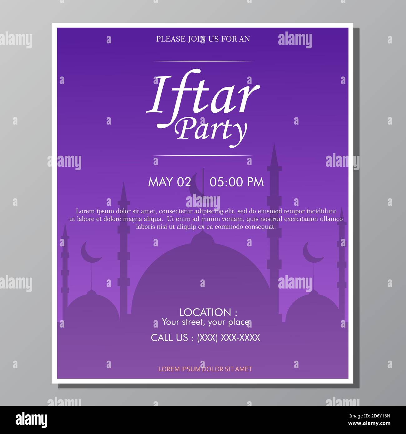 Illustrazione disegno vettoriale di iftar party modello di invito flyer, completamente modificabile. Illustrazione Vettoriale Illustrazione disegno vettoriale di iftar party modello di invito flyer, completamente modificabile. Illustrazione Vettoriale