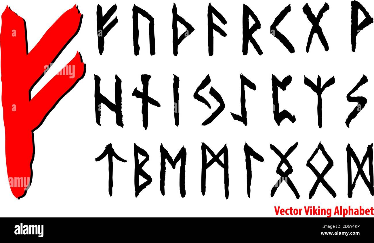 Vrctor Viking Alphabet Illustrazione Vettoriale
