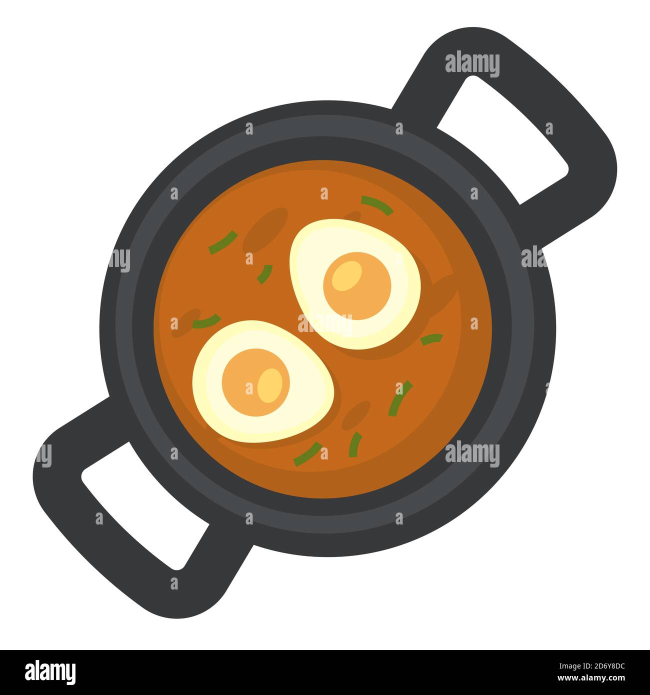 Piatti turchi a base di menemen per la colazione serviti in padella Illustrazione Vettoriale