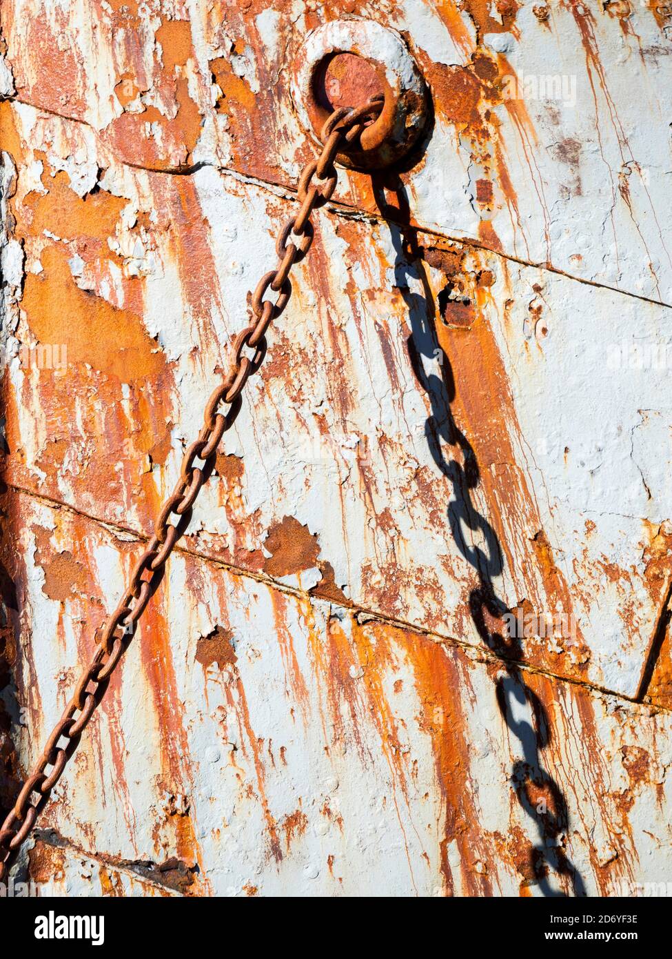 Il Petrel un catcher di balene. Stazione di balene di Grytviken nella Georgia del Sud. Grytviken è aperto ai visitatori, ma la maggior parte delle pareti e tetti della fabbrica lo sono Foto Stock