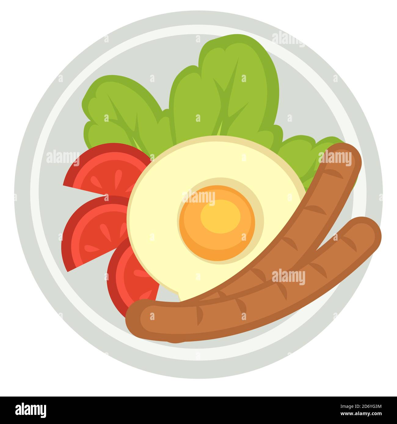 Colazione all'inglese con uova e pomodori salati Illustrazione Vettoriale