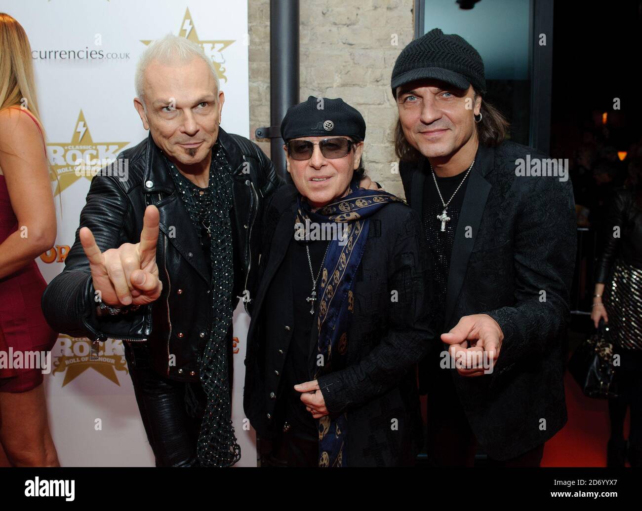 Gli Scorpions arrivano al Classic Rock Roll of Honor alla Roundhouse di Londra. Foto Stock