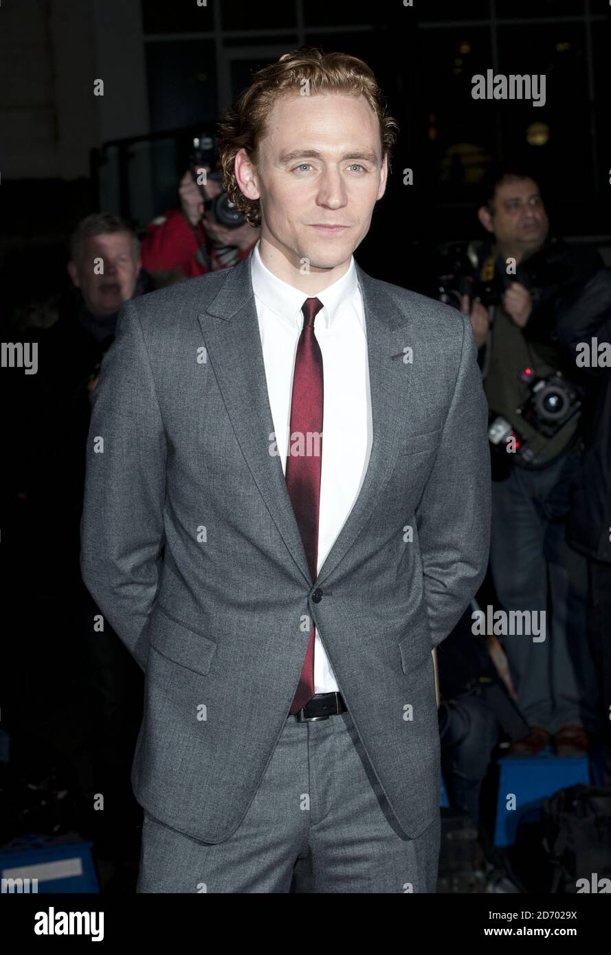 Tom Hiddleston arriva al British Film Awards 2012, al London Film Museum. Foto Stock