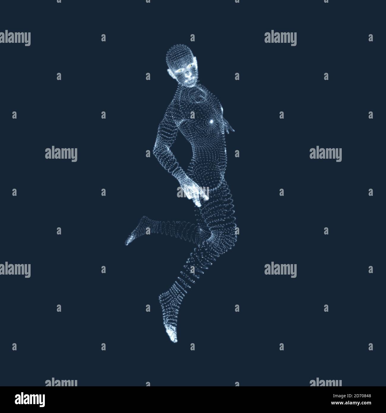 Modello 3D dell'uomo. Il corpo umano. Elemento di design. Illustrazione Vettoriale. Illustrazione Vettoriale