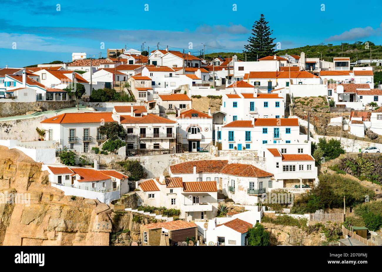 Azenhas do Mar sull'oceano Atlantico - Sintra, Portogallo Foto Stock