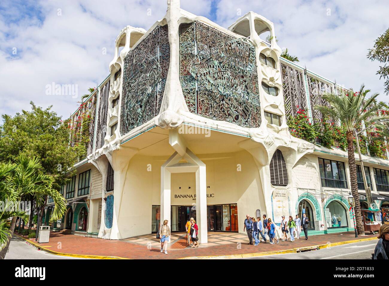 Miami Florida, Coconut Grove, garage pubblico coperto da opere d'arte, Foto Stock